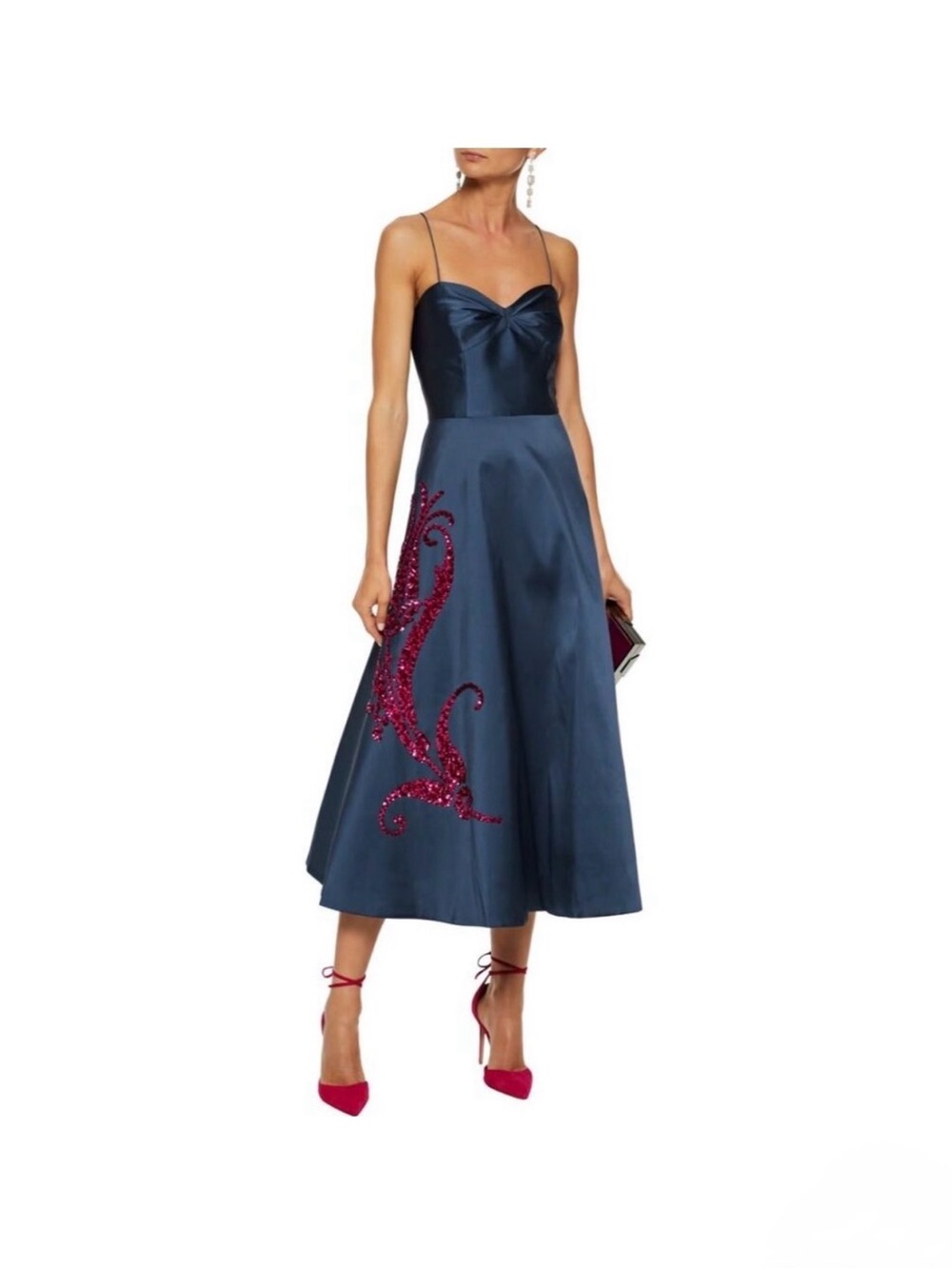 NEW With tags Sea Blue Sachin and Babi Rumeli Tea Length dress SZ 8 Retail $649